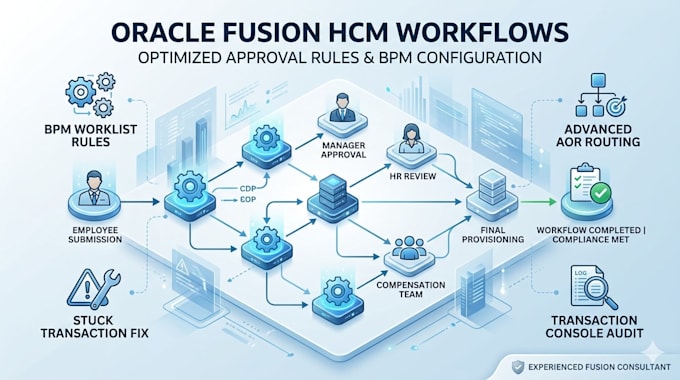 configure oracle fusion hcm approval rules and bpm worklist