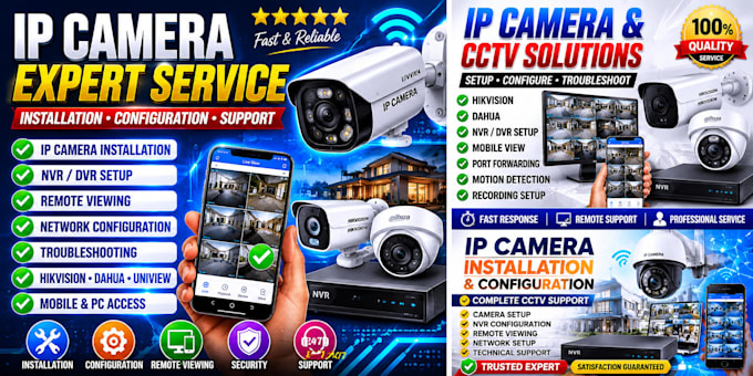 install, configure, troubleshoot and IP cctv cameras