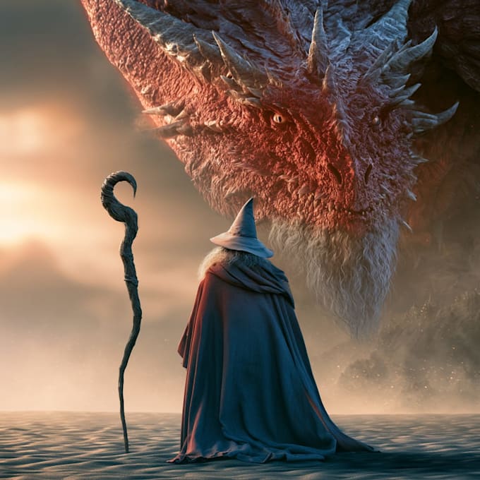 create fantasy book covers with dragons, wizards, and magic