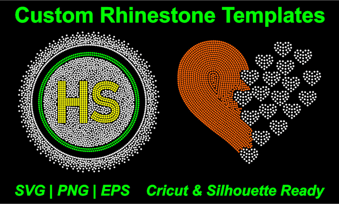 create custom rhinestone template design svg for cricut