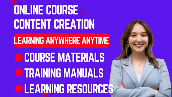 create course content, training materials, and learning resources