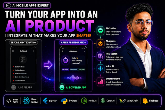 integrate ai agents, llm and openai into your mobile and web app