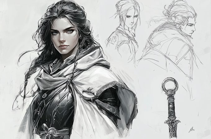 sketch fantasy character concept art