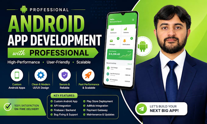 develop custom android app in java kotlin