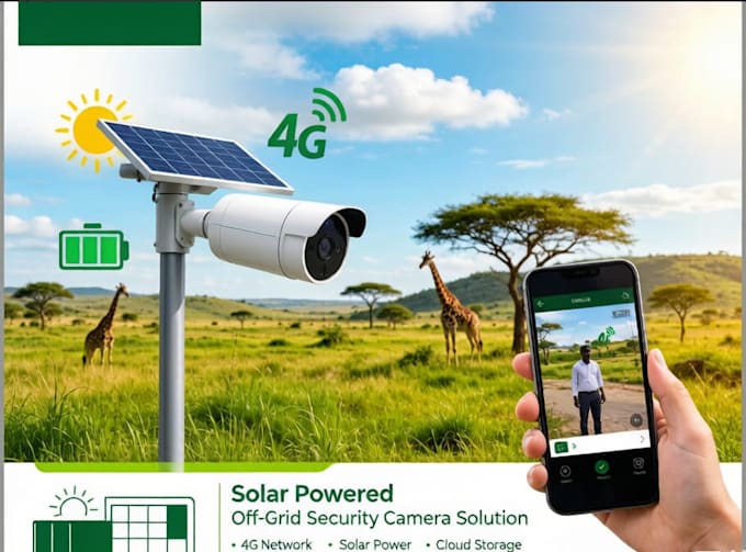 design a solar powered security camera system for off grid locations