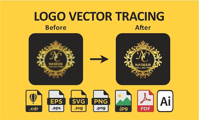 manually redraw, vector tracing, and convert logo to vector