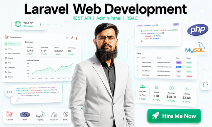 develop a laravel web application or rest API