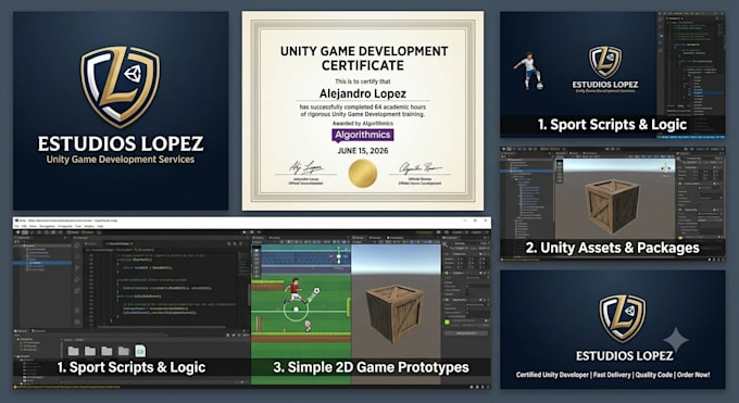 unity game development, cs scripting, and asset creation