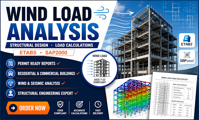 do wind load analysis, structural analysis, and structural design calculations