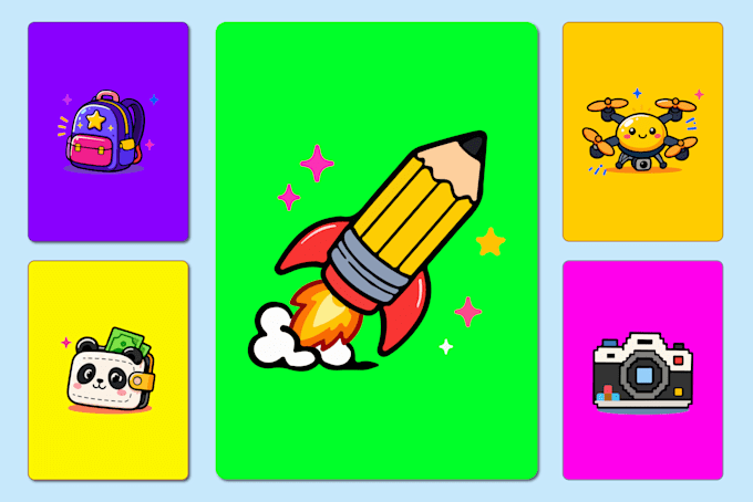 do custom app and website icons in minimalist line style