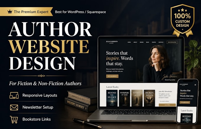 design author website modern selling book author website or ebook author website