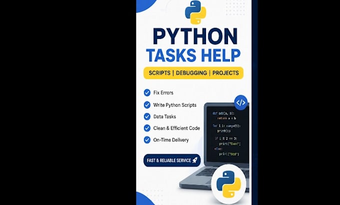 help you with python tasks, scripts and beginner projects