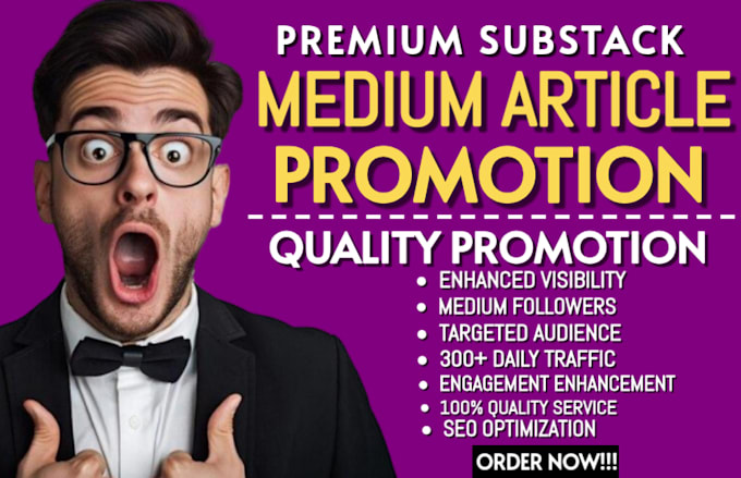 massive medium article promotion, medium profile promotion, medium followers