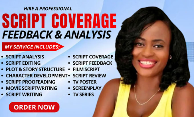 provide industry level script coverage for your screenplay, film script, or TV