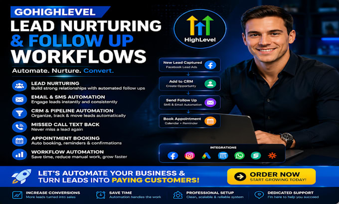 setup gohighlevel lead nurturing and follow up workflows