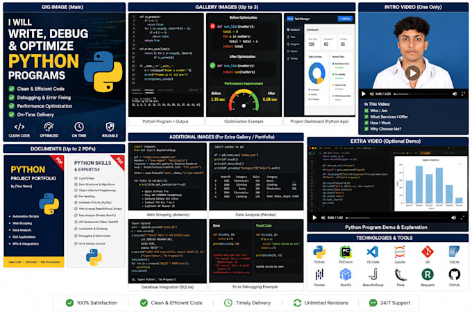 write, debug, and optimize python programs
