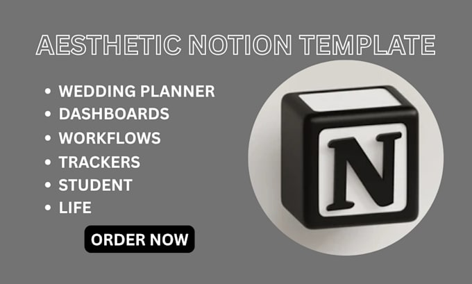 custom aesthetic notion template for students life wedding planning and tracker