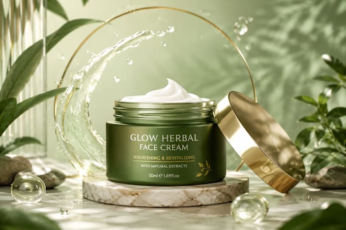 create 3d face cream animation and cosmetic product video