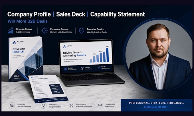 design corporate company profile, b2b sales deck and capability statement