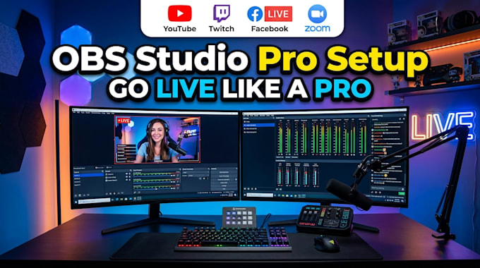 configure obs studio and create professional livestreaming setupfor your channel