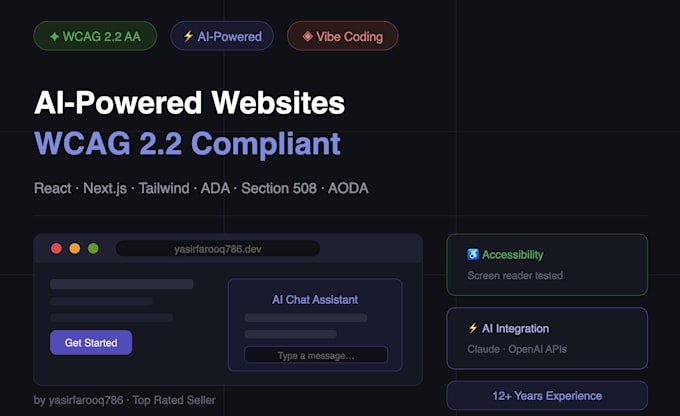 build an ai powered accessible website using vibe coding