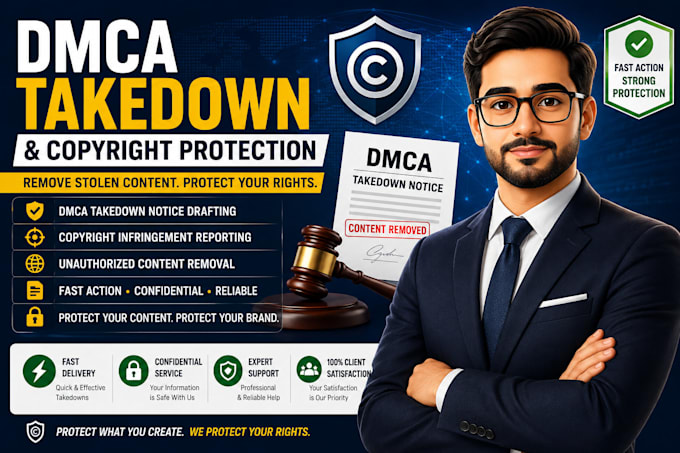 draft and submit dmca takedown notices for copyright infringement