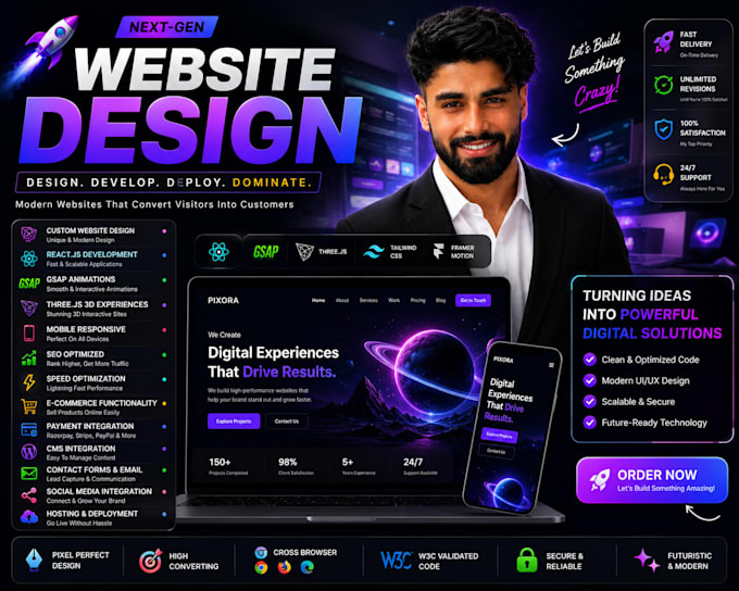 build a stunning 3d animated custom website for your buisness