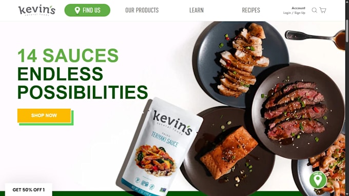 build meal prep website diet plan meal recipe shopify store subscription website