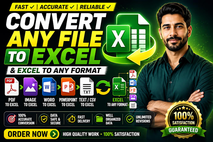 professionally convert PDF, image, word to excel