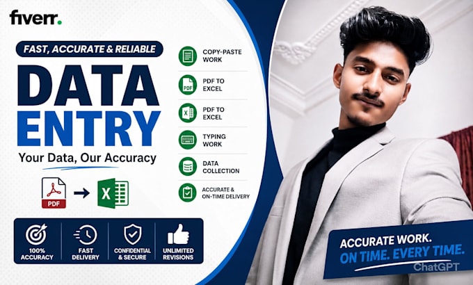 do data entry, copy paste, pdf to excel data entry