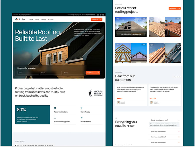 design wix website redesign construction website roofing website hvac website