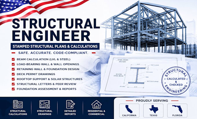 beam sizing, wall openings, decks, retaining walls, solar hvac support