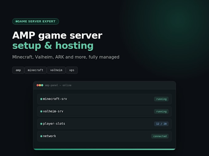 create a amp game server setup