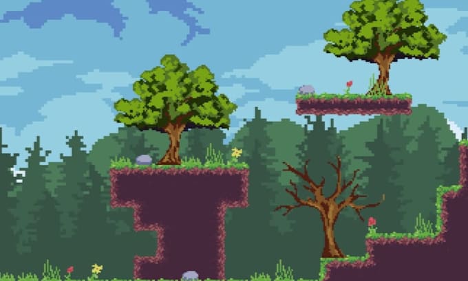 create pixel art tileset or pixel art background for your game
