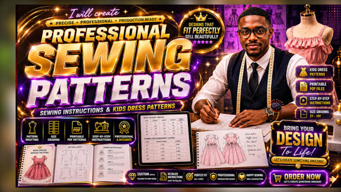 create professional sewing patterns, sewing instructions, and kids dress pattern