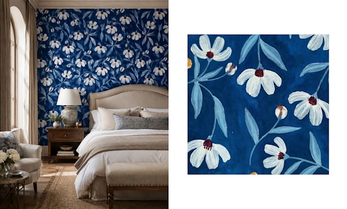 design custom surface pattern for wallpaper, textiles and home décor