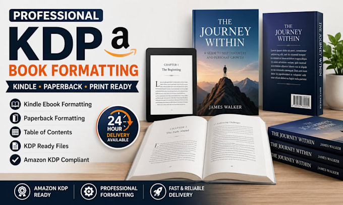 format your self help book, cookbook for KDP paperback, kindle ebook publishing