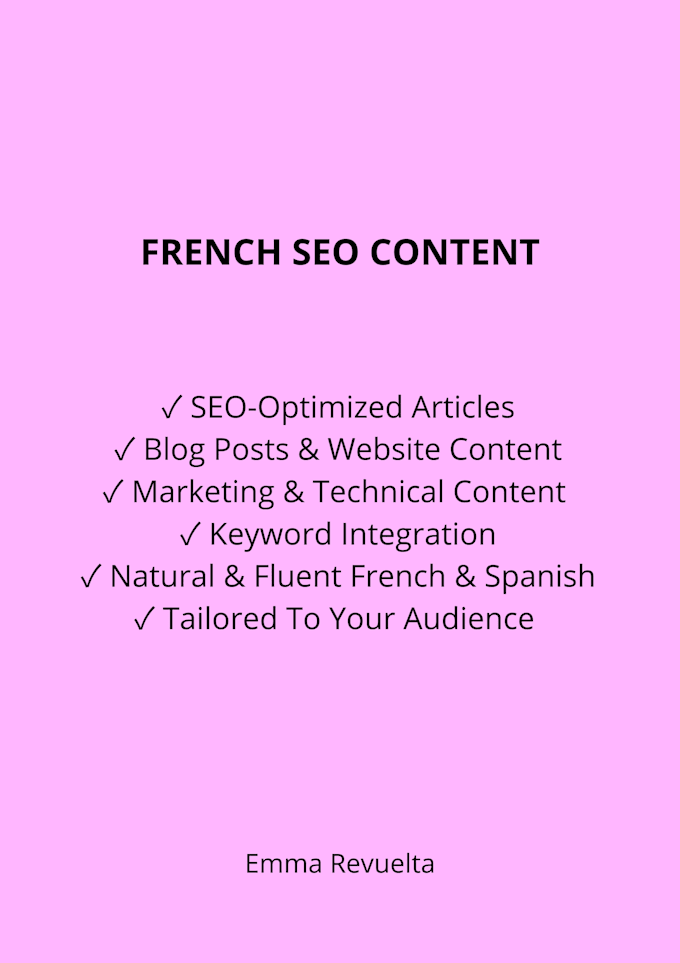 write engaging SEO optimized content in french