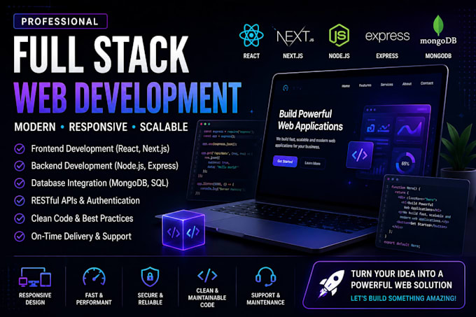 develop full stack web and mobile apps using mern react node or flutter