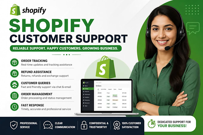 provide shopify order management and customer support