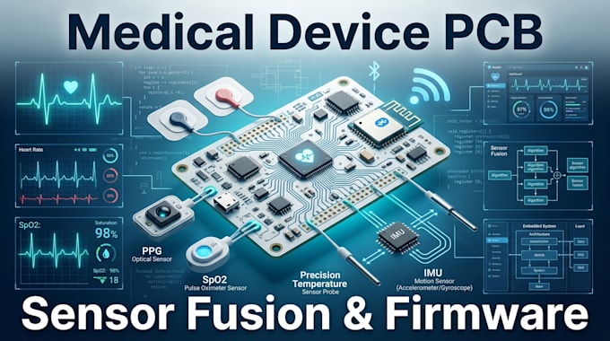 design medical device pcb, sensor fusion and firmware