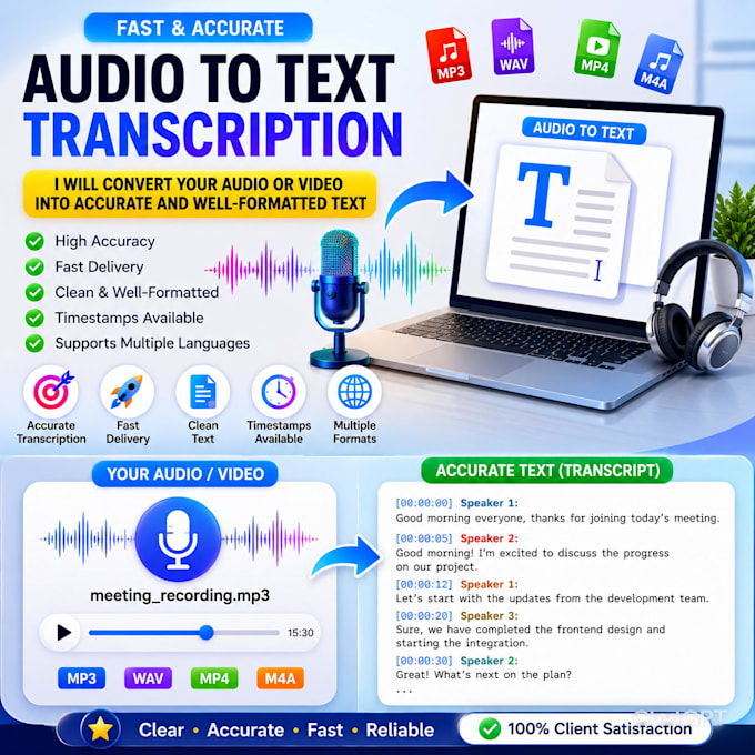 convert audio to text with high accuracy