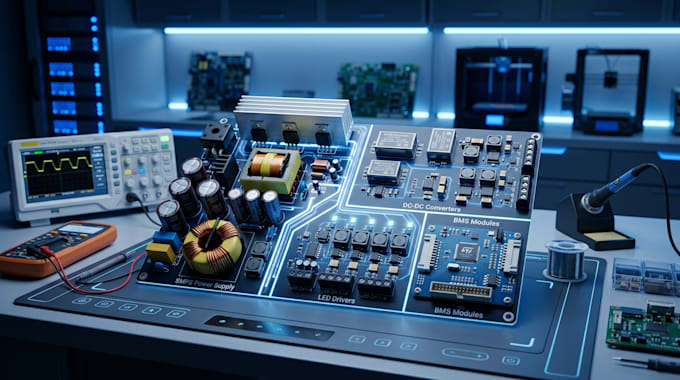 design led driver pcb power electronics pcb esp32 stp32 pcb and schematic design