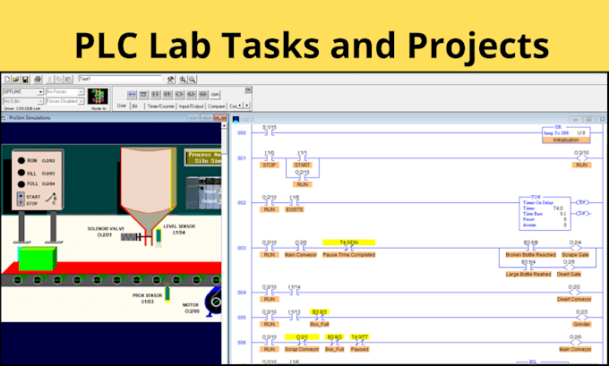 do plc programming labs, ladder logic, rslogixpro, tia, omron, logo siemens