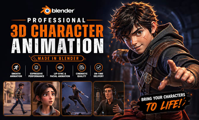 create professional 3d character animation in blender