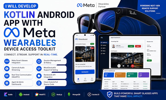 develop a kotlin android app with meta wearables device access toolkit