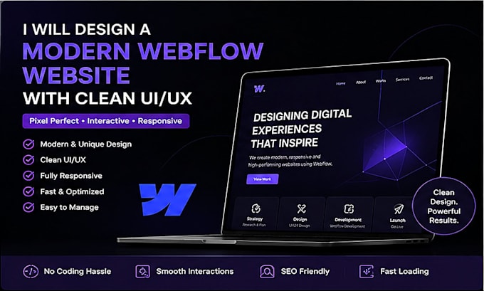 design a modern webflow website with clean UI UX