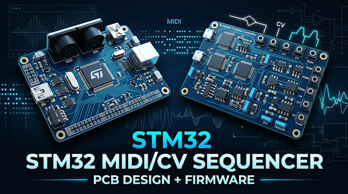 design stm32 midi CV gate sequencer pcb, eurorack module and embedded firmware