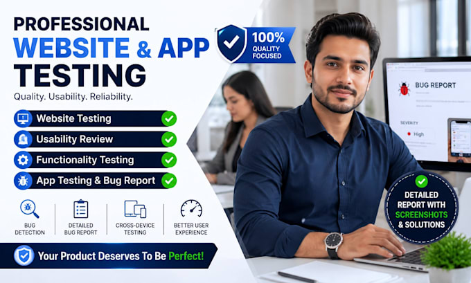 do website testing usability review, functionality app testing bug report