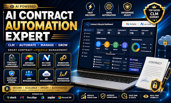 build ai contract lifecycle management airtable no code automation mobile app